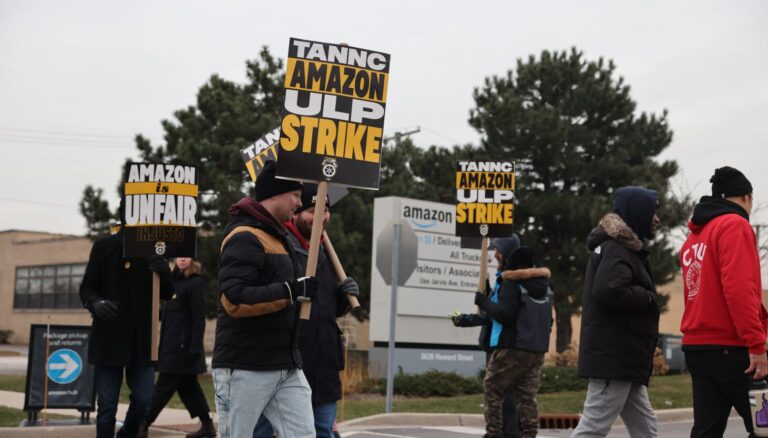 Amazon workers in Skokie strike, joining picket lines across the U.S.